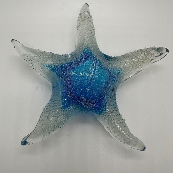 Art Glass Blue Star Fish Decorative Piece, Paperweight  5" approximately - Picture 5 of 9